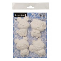 Заготовка для декорирования "Love2art"   ВА-05   Набор заготовок для декорирования   гипс   21 х  16 х  2 см  4 шт "Зверушки"