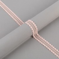 Гипюр "Gamma"   28 мм  GGM-2803   в рулоне   10 м ± 0.2 GP015BP  пудровый(бежево-розовый)