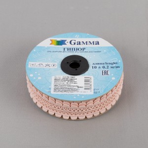 Гипюр "Gamma"   28 мм  GGM-2803   в рулоне   10 м ± 0.2 GP015BP  пудровый(бежево-розовый)