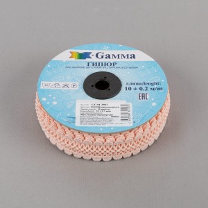 Гипюр "Gamma"   28 мм  GGM-2803   в рулоне   10 м ± 0.2 GP016SM коралловый
