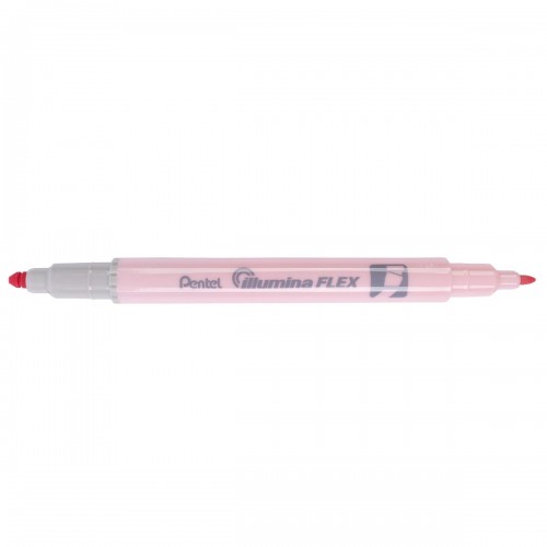 "Pentel"   Текстовыделитель двусторонний "Illumina flex"   1,0 - 3,5 мм   перо скошенное   10 шт. SLW11P-PE розовый