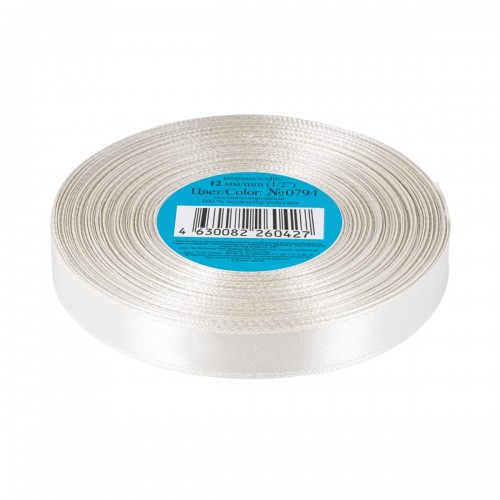 Лента атласная 12 мм ( 1/2 ")  "Gamma"   33 м ± 2 м №079/1 бл.серый