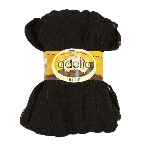 Пряжа ADELIA "RUFF"   100\% акрил   2 шт. х  150 г  60 м ± 3 м  СК/Распродажа №02 ЧЕРНЫЙ