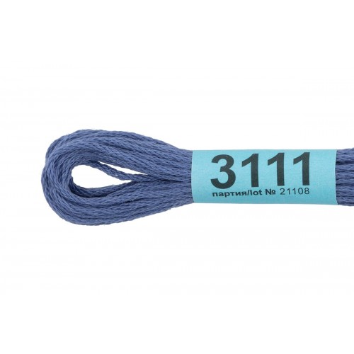 Нитки для вышивания "Gamma"    мулине  ( 3071-3172 )  100\% хлопок   24 x  8 м №3111 серо-сиреневый