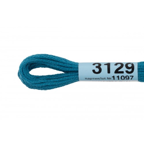 Нитки для вышивания "Gamma"    мулине  ( 3071-3172 )  100\% хлопок   24 x  8 м №3129 мор.волна