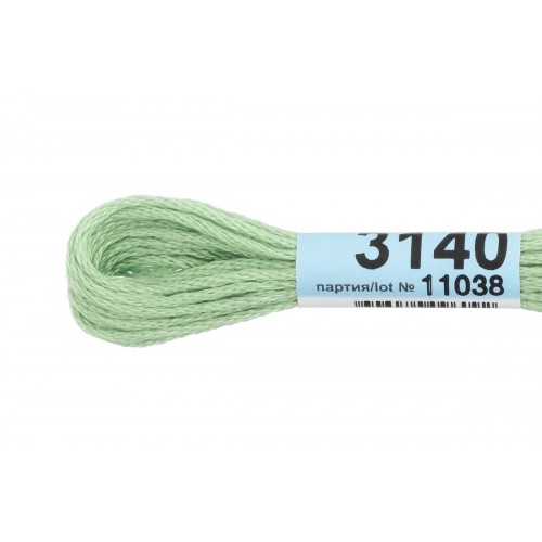Нитки для вышивания "Gamma"    мулине  ( 3071-3172 )  100\% хлопок   24 x  8 м №3140 бл.зеленый