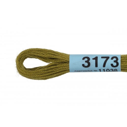 Нитки для вышивания "Gamma"    мулине  ( 3173-6115 )  100\% хлопок   24 x  8 м №3173 св.хаки