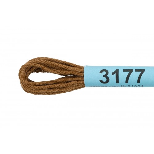 Нитки для вышивания "Gamma"    мулине  ( 3173-6115 )  100\% хлопок   24 x  8 м №3177 коричневый-хаки