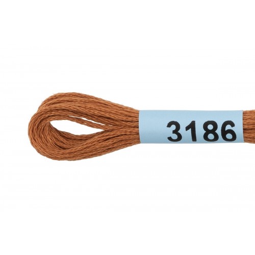 Нитки для вышивания "Gamma"    мулине  ( 3173-6115 )  100\% хлопок   24 x  8 м №3186 т.рыжий