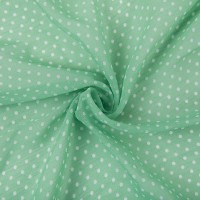 Ткань PC-05   Chiffon   ФАСОВКА   68 г/кв.м ± 5 г/кв.м  200 х  147 см  100\% полиэстер   СК/Распродажа №13 морская волна/белый