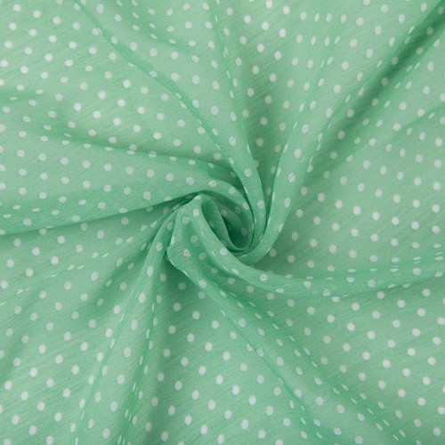 Ткань PC-05   Chiffon   ФАСОВКА   68 г/кв.м ± 5 г/кв.м  200 х  147 см  100\% полиэстер   СК/Распродажа №13 морская волна/белый
