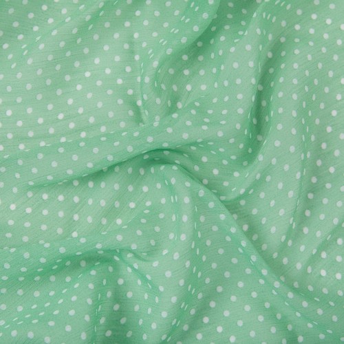 Ткань PC-05   Chiffon   ФАСОВКА   68 г/кв.м ± 5 г/кв.м  200 х  147 см  100\% полиэстер   СК/Распродажа №13 морская волна/белый
