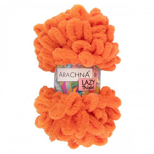 Пряжа ARACHNA "LAZY BRIGHT"   100\% микрополиэстер   5 шт. х  100 г  8.5 м ± 0.2 м №02 оранжевый неон