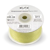 Лента капроновая 38 мм ( 1 1/2 ")  "BLITZ"   OR-38   22.8 м ± 0.5 м №011 св.желтый