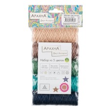 Пряжа ARACHNA "Jute"   Ассорти   100\% джут   5 х  30 г  27 м ± 1 м № 10