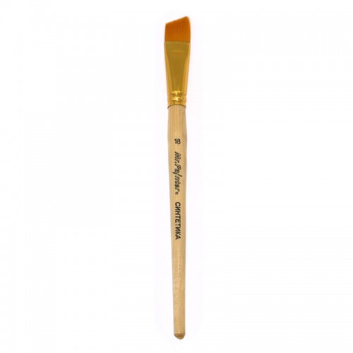 Кисть синтетика "Mr.Painter"   SBA 206-18   плоская со скосом   5 шт  короткая ручка №18