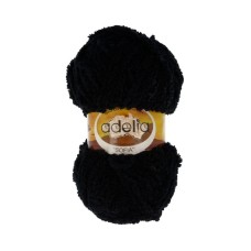 Пряжа ADELIA "SOFIA"   100\% полиэстер   10 шт. х  50 г  90 м ± 6 м №15 ЧЕРНЫЙ