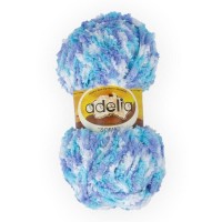 Пряжа ADELIA "SOFIA"   100\% полиэстер   10 шт. х  50 г  90 м ± 6 м №09 бирюза/синий/белый