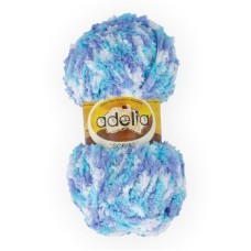 Пряжа ADELIA "SOFIA"   100\% полиэстер   10 шт. х  50 г  90 м ± 6 м №09 бирюза/синий/белый