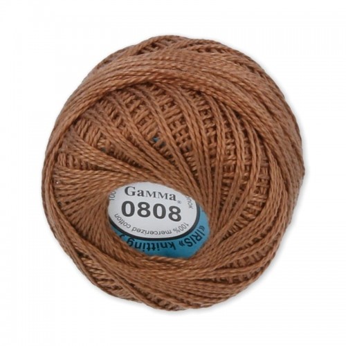 Пряжа "Gamma"   Ирис   100\% хлопок   10 шт. х  10 г  82 м ± 3 м №0808 коричневый