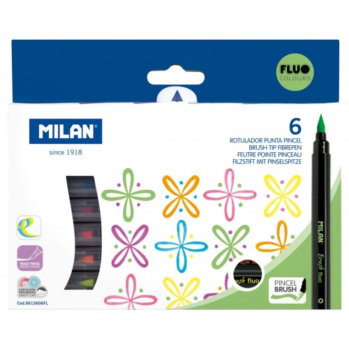 "Milan"   Набор фломастеров-кисть   6 цв  6 шт 0612606FL