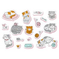 Кристальная (алмазная) мозаика  "ФРЕЯ" ALVN-138   наклейки "Котики на отдыхе" 19.5 х 14 см