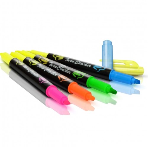 "Pentel"   Набор текстовыделителей двухцветные Twin Checker   3.5 мм   4 шт.  перо скошенное SLW8-4