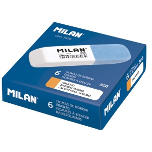 "Milan"   Ластик 806 скошенный комбинированный   8х7,5х2,5 см  6 шт. CCM806BA