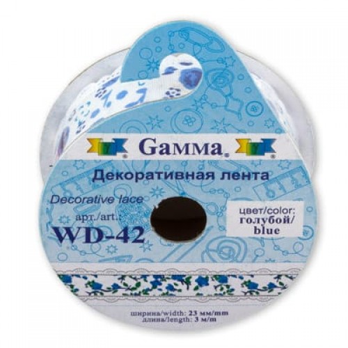 "Gamma"   лента декоративная   WD-42   ФАСОВКА   23 мм  5 х  3 м  СК/Распродажа красный