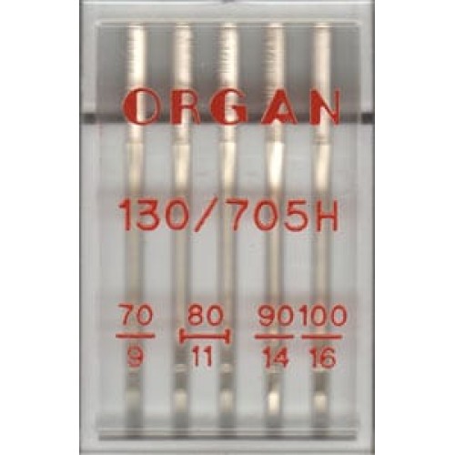 Иглы для быт. шв. машин "ORGAN"   универсальные №70-100    5 шт  в пенале 5121000 ассорти
