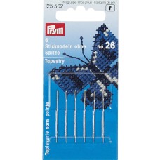Иглы для шитья ручные "PRYM"   125562   для вышивания  №26   6 шт.  в блистере скругленное острие