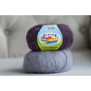 Пряжа ALPINA "LUCKY MOHAIR"   60\% кид мохер, 40\% акрил   10 шт. х  50 г  150 м ± 5 м №12 бирюзово-мятный