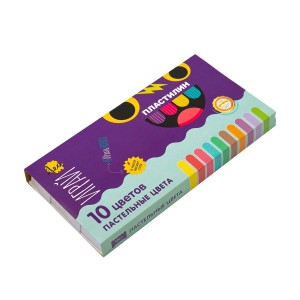 "Лео"   "Играй"   Пластилин восковой. Пастельные цвета   LPMCP-0110   120 г ( в картонной упаковке )  10 цв. .