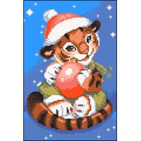 Кристальная (алмазная) мозаика  "ФРЕЯ" ALVK-98   "Игривый тигренок" 30 х 20 см