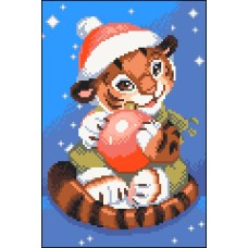 Кристальная (алмазная) мозаика  "ФРЕЯ" ALVK-98   "Игривый тигренок" 30 х 20 см