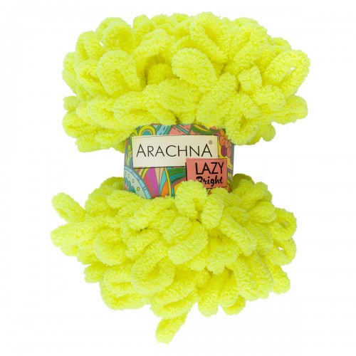 Пряжа ARACHNA "LAZY BRIGHT"   100\% микрополиэстер   5 шт. х  100 г  8.5 м ± 0.2 м №04 салатовый неон