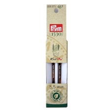 Спицы  PRYM 223371   съемные короткие "Natural"   береза  d 3.5 мм  8.7 см  2 шт .
