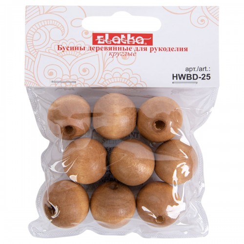 Бусина "Zlatka"   дерево   HWBD-25   25 мм  10 х  40 г тёмное дерево