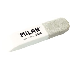 "Milan"   Ластик 8030 скошенный комбинированный   6 х 1,4 х 10,7 см  30 шт. CCM8030BG бело-серый