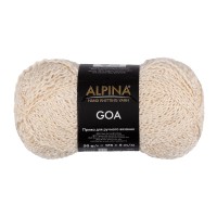 Пряжа ALPINA "GOA"   58\% хлопок, 38\% акрил, 4\% полиэстер   10 шт. х  50 г  175 м ± 5 м №04 молочный