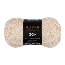 Пряжа ALPINA "GOA"   58\% хлопок, 38\% акрил, 4\% полиэстер   10 шт. х  50 г  175 м ± 5 м №04 молочный