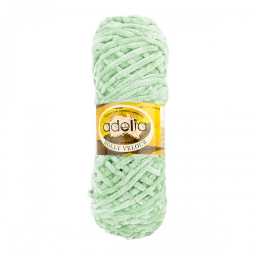 Пряжа ADELIA "DOLLY  VELOUR"   100\% микрополиэстер   5 шт. х  100 г  93 м ± 6 м №43 салатовый