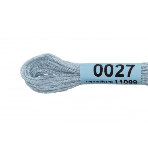 Нитки для вышивания "Gamma"    мулине  ( 0001-0206 )  100\% хлопок   24 x  8 м №0027 св.голубой