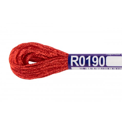 Нитки для вышивания "Gamma"   мулине   100\% вискоза   12 x  8 м R0190 красный