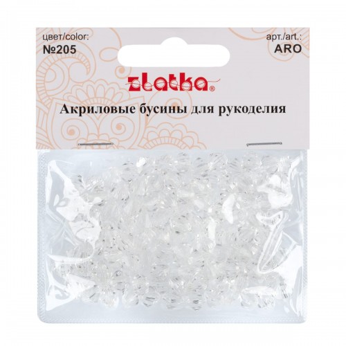 Бусина "Zlatka"   акрил   ARO   7 х 8 мм  25 г 205 прозрачный