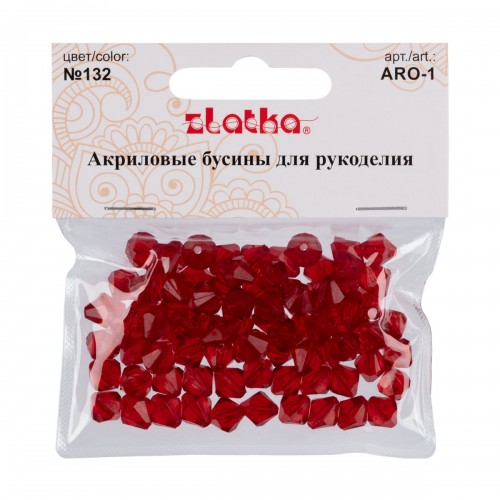 Бусина "Zlatka"   акрил   ARO-1   9 х 10 мм  25 г 132 красный