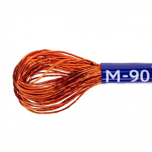 Нитки для вышивания "Gamma"   мулине  JT   металлик   100\% полиэстер   12 x  11 м M-90 под медь