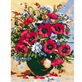 Канва/ткань с рисунком Grafitec серия 10.000 50 см х 40 см 10.104 Букет с маками