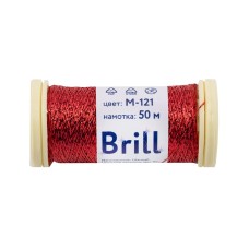 Нитки для вышивания "Gamma"   "Brill" мулине М   металлик   100\% полиэстер   5 x  50 м M-121 красный