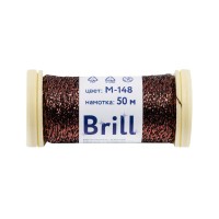 Нитки для вышивания "Gamma"   "Brill" мулине М   металлик   100\% полиэстер   5 x  50 м M-148 черный/коричневый